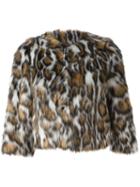 Moschino Leopard Print Faux Fur Jacket