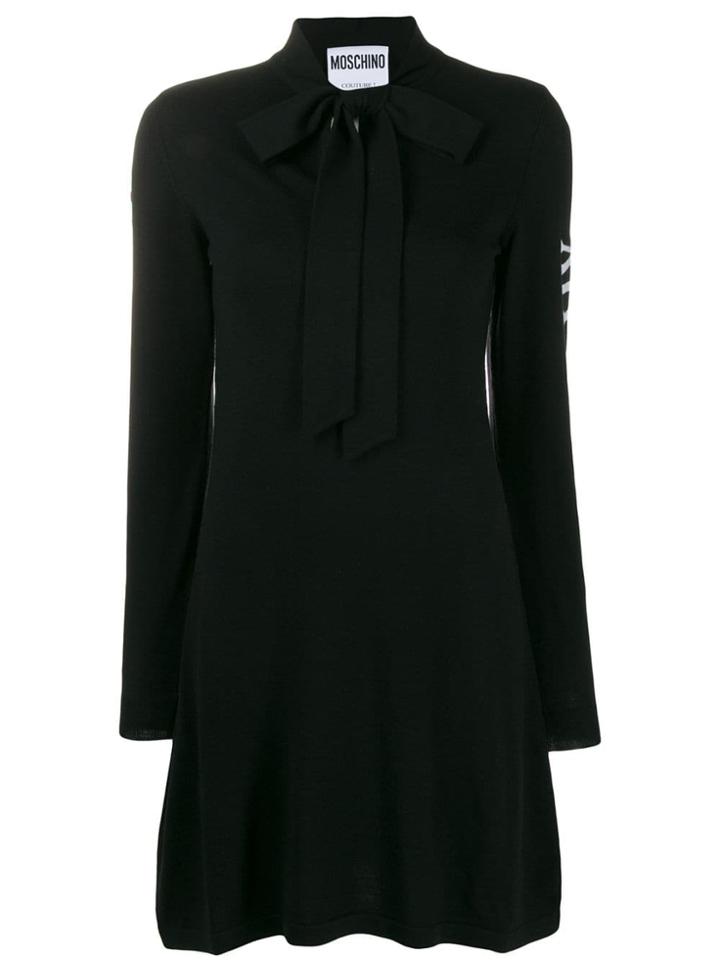 Moschino Pussy Bow Jumper Dress - Black