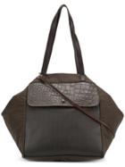 Carmina Campus Geometric Oversized Tote - Brown