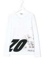Kenzo Kids Teen Printed Long Sleeve T-shirt - White