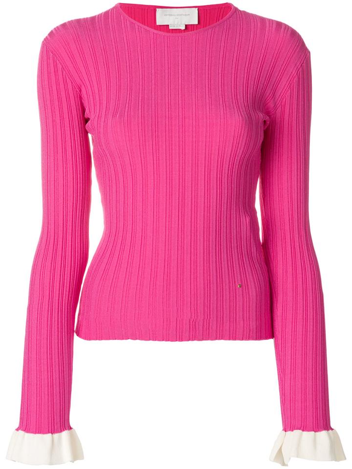 Esteban Cortazar Crew Neck Jumper - Pink & Purple