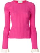 Esteban Cortazar Crew Neck Jumper - Pink & Purple