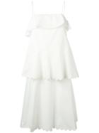 See By Chloé Scalloped Tiered Dress, Women's, Size: 40, White, Cotton