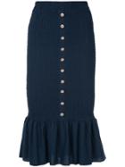 Suboo Shirred Midi Skirt - Blue