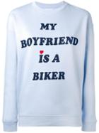 Zoe Karssen Biker Boyfriend Sweatshirt, Women's, Size: Medium, Blue, Cotton
