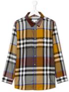 Burberry Kids Checked Shirt - Yellow & Orange