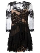 Alberta Ferretti Sheer Lace Dress, Women's, Size: 44, Black, Silk/cotton/other Fibers