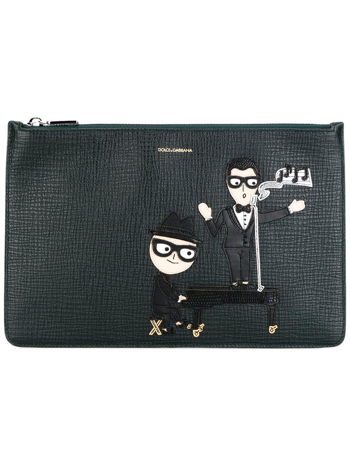 Dolce & Gabbana - Designer's Patch Clutch - Men - Leather - One Size, Green, Leather