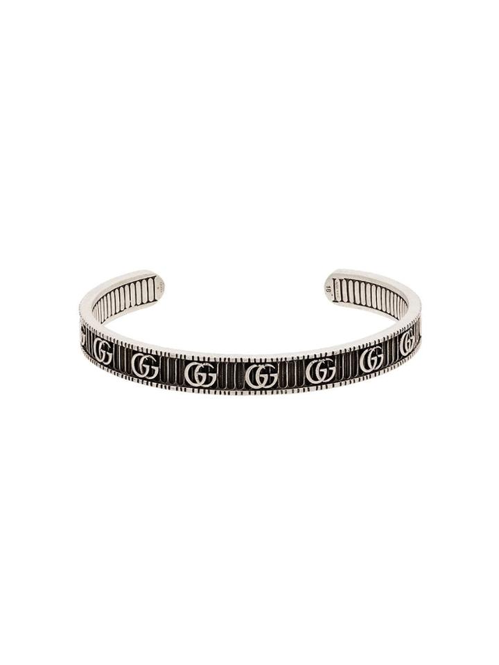Gucci Metallic Marmont Silver Open Cuff Bracelet