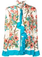 Gucci Floral Ruffled Blouse - Neutrals