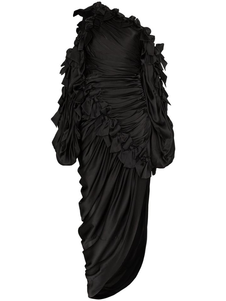 Zimmermann Asymmetrical Ruched Midi Dress - Black