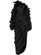 Zimmermann Asymmetrical Ruched Midi Dress - Black