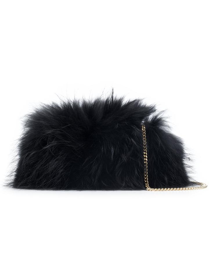 Dsquared2 Raccoon Fur Clutch Bag - Black