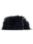 Dsquared2 Raccoon Fur Clutch Bag - Black
