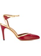 Michel Vivien Stiletto Pumps, Women's, Size: 39, Red, Calf Leather/nappa Leather/leather