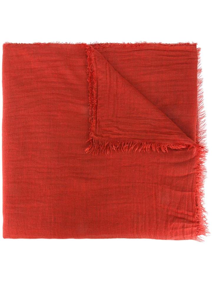 Faliero Sarti Frayed Edge Scarf - Blue