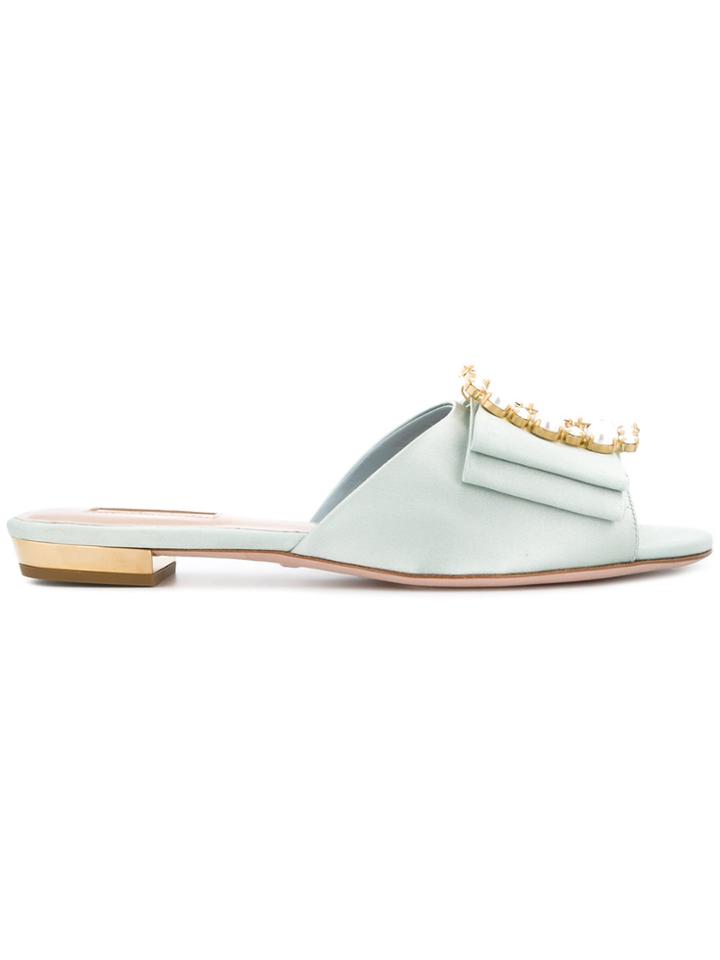 Sebastian Embellished Mules - Green