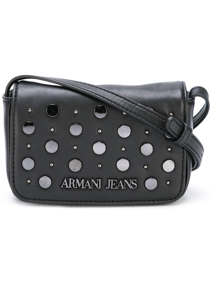 Armani Jeans Studded Mini Crossbody Bag, Women's, Black