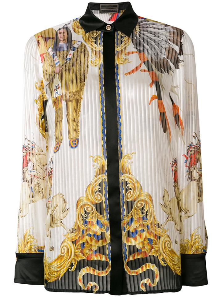 Versace Native American Baroque Shirt - White