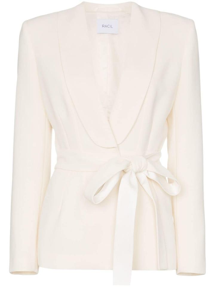 Racil Michelle Belted Crepe Blazer - Neutrals