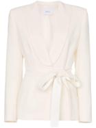 Racil Michelle Belted Crepe Blazer - Neutrals