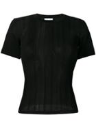 Barrie Short-sleeve Fitted Sweater - Black