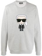 Karl Lagerfeld Ikonik Embroidered Sweatshirt - Grey