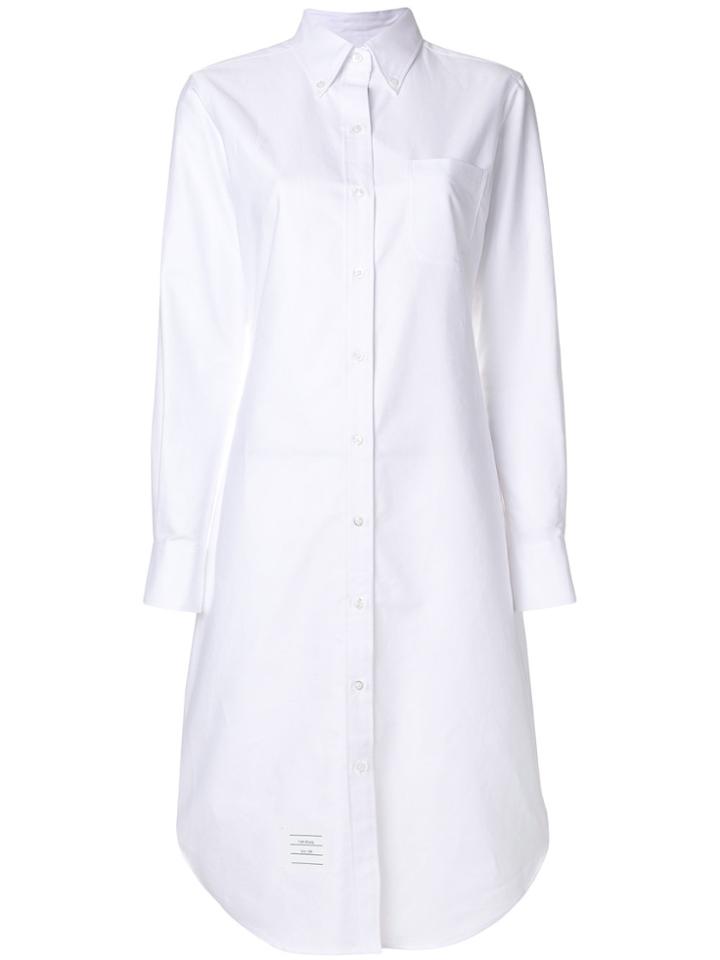 Thom Browne Grosgrain Placket Shirt Dress - White