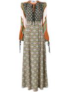 Msgm - Multi-print Longsleeved Dress - Women - Silk - 40, Green, Silk