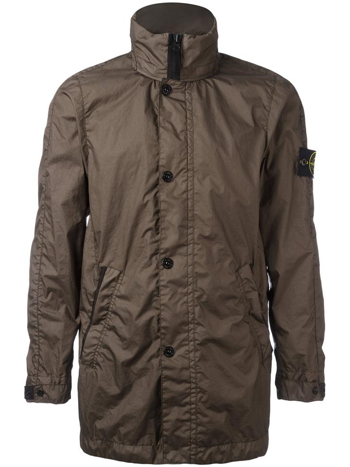 Stone Island Zip-up Jacket, Men's, Size: Medium, Brown, Polyimide