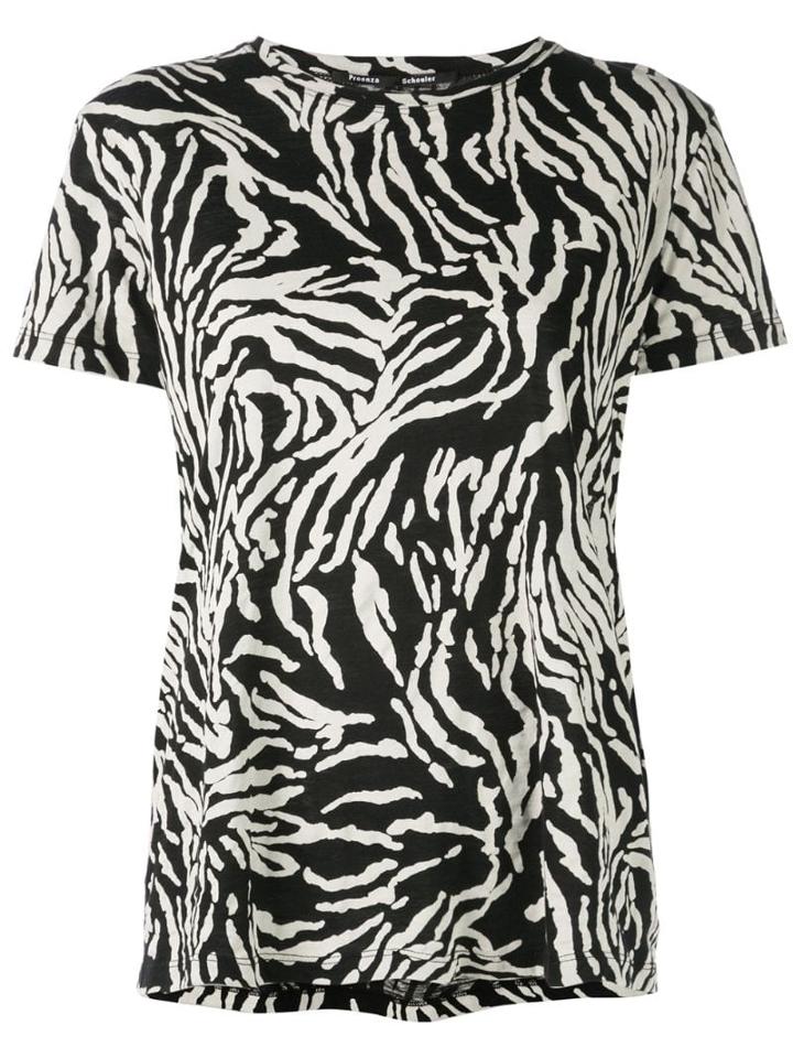 Proenza Schouler Zebra Short Sleeve T-shirt - Black