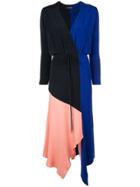 Cushnie Panel Tied Waist Dress - Blue