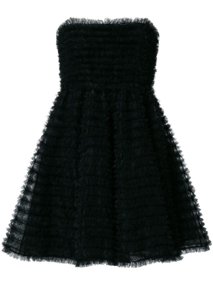 Dsquared2 Pintuck Tulle Mini Dress - Black