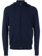 Z Zegna Zipped Hoodie, Men's, Size: Medium, Blue, Polyamide/cashmere