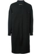 Uma Wang Minimalist Long 'pablo' Coat, Men's, Size: Large, Black, Cotton/linen/flax