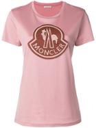 Moncler Embroidered Front Logo T-shirt - Pink & Purple