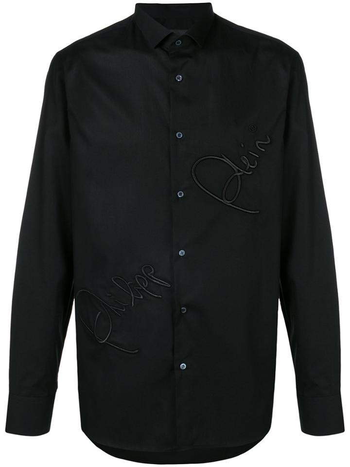 Philipp Plein Embroidered Logo Shirt - Black