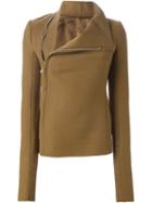 Rick Owens Draped Collar Jacket, Women's, Size: 42, Brown, Virgin Wool/spandex/elastane/polyamide/cupro