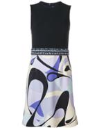 Emilio Pucci Alex Print Beaded Belt Mini Dress - Black