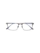Bottega Veneta Eyewear Rectangular Frame Glasses, Grey, Titanium