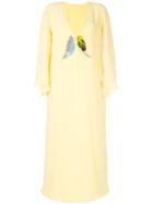 Pose Arazzi Embroidered Birds Dress - Yellow