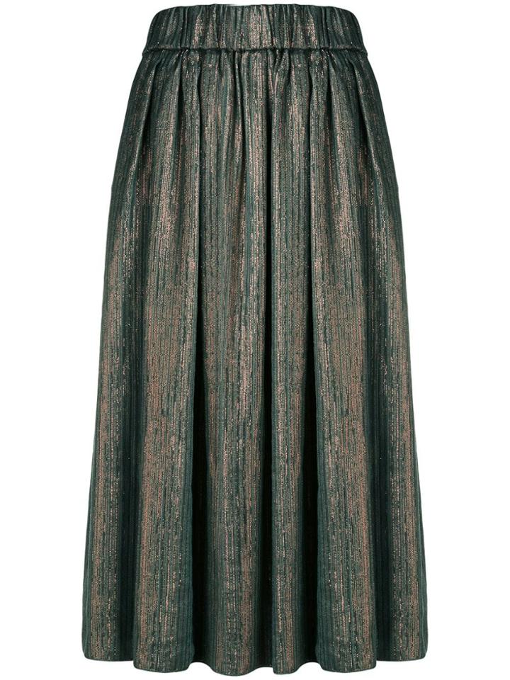 Forte Forte Metallic Midi Skirt - Green
