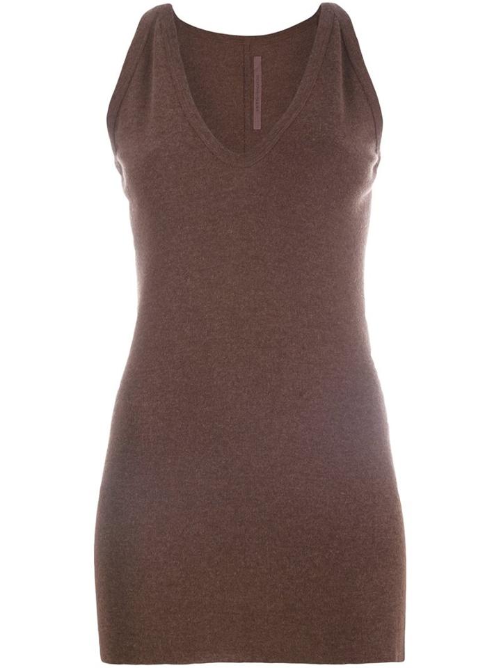 Rick Owens Lilies Racer Back Tank, Women's, Size: 44, Brown, Polyamide/viscose/angora/wool