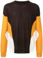Wooyoungmi Contrast Panels Jumper - Brown
