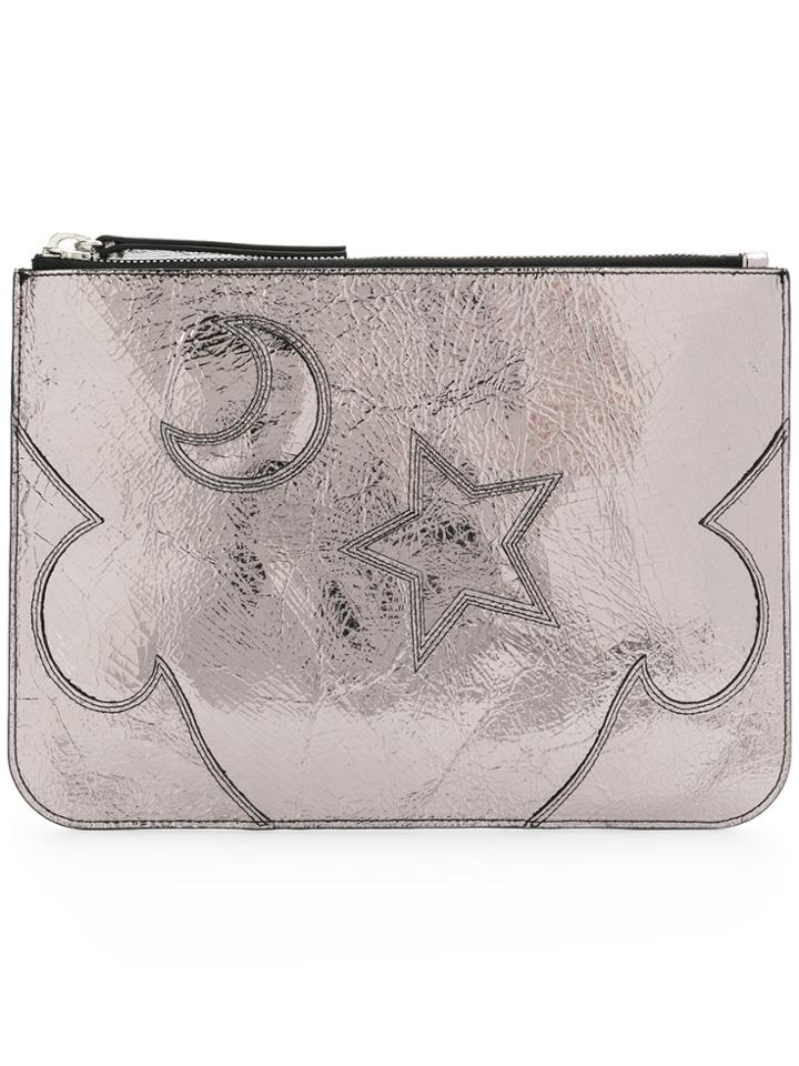 Mcq Alexander Mcqueen Solstice Large Clucth - Grey