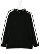 Calvin Klein Kids Teen Stripe Sleeve Sweatshirt - Black