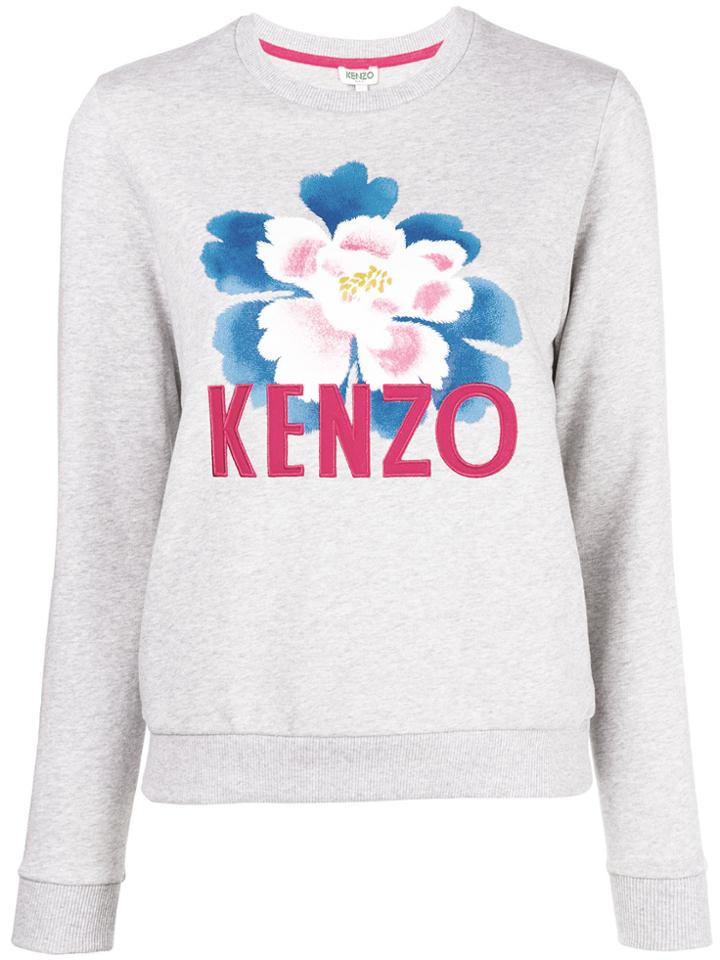 Kenzo Floral Motif Sweatshirt - Grey