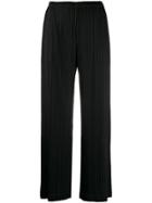 Pleats Please Issey Miyake Cropped Pleated Trousers - Black