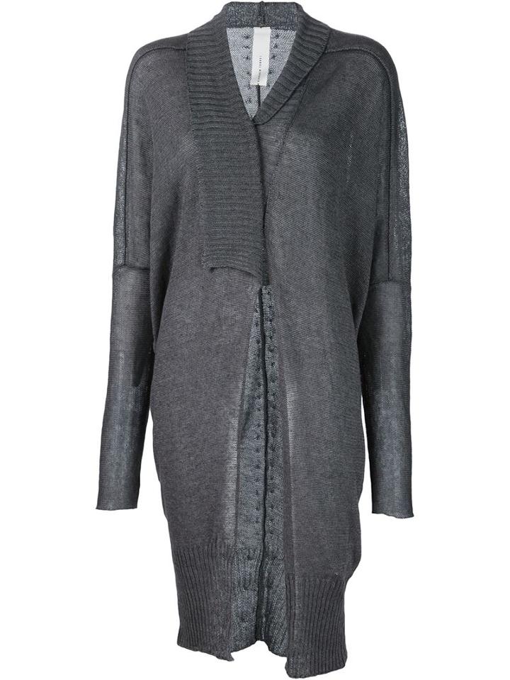Isabel Benenato Asymmetric Cardigan, Women's, Size: 40, Grey, Linen/flax