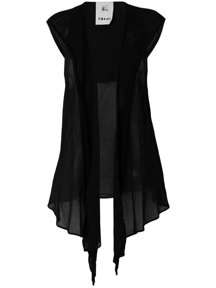 Lost & Found Rooms Draped Sleeveless Waistcoat - Black